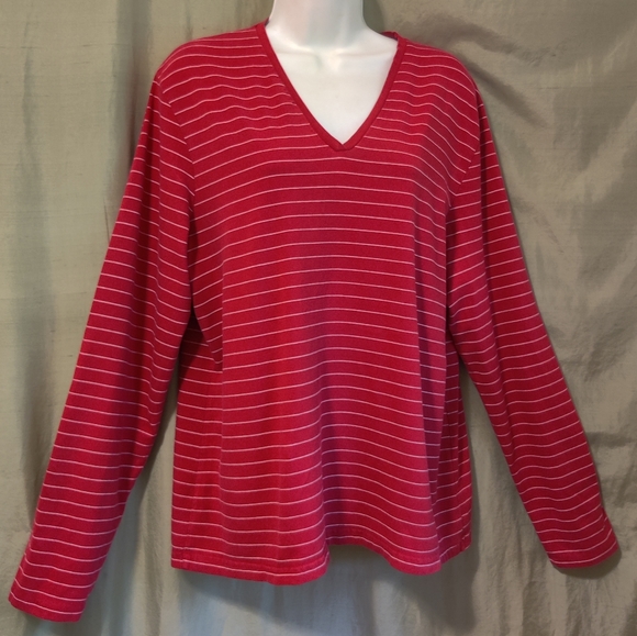 🗺️ MERONA V-neck Striped Casual Tunic Top - Picture 2 of 7
